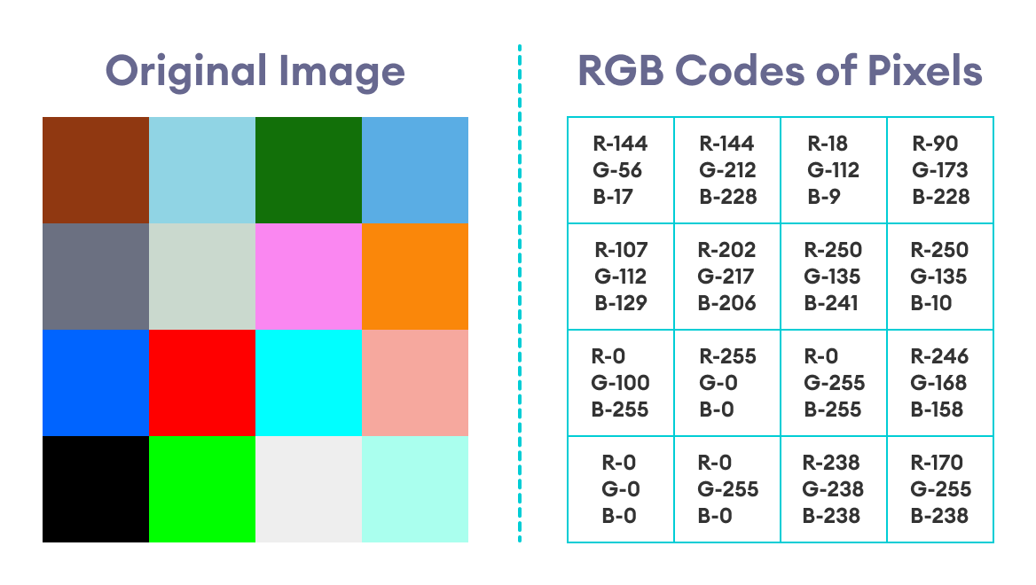 Original Image With RGB Codes